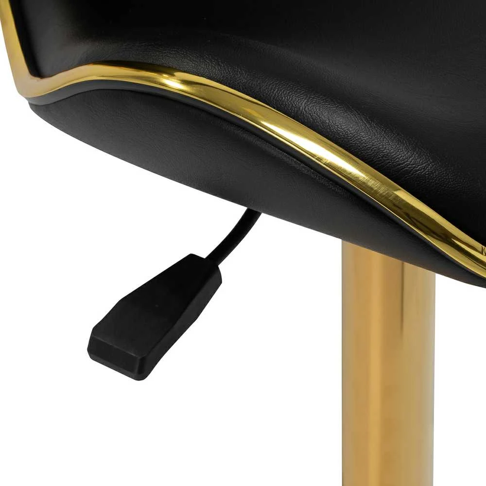 Activeshop Kosmetologinė meistro kėdutė Gabbiano Q-4599G Gold Juodas