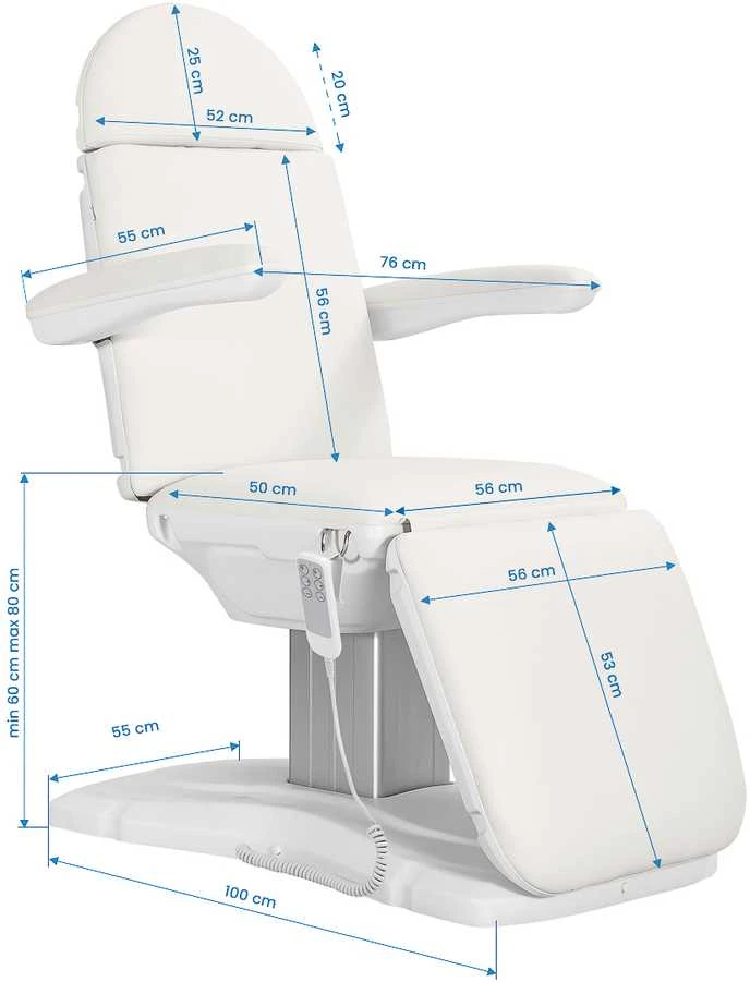 Activeshop Kosmetologinis krėslas Sillon Eclipse Electric 3 Motor Baltas