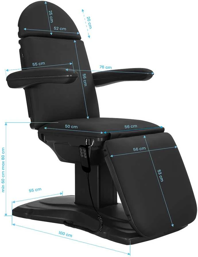 Activeshop Kosmetologinis krėslas Sillon Eclipse Electric 3 Motor Juodas