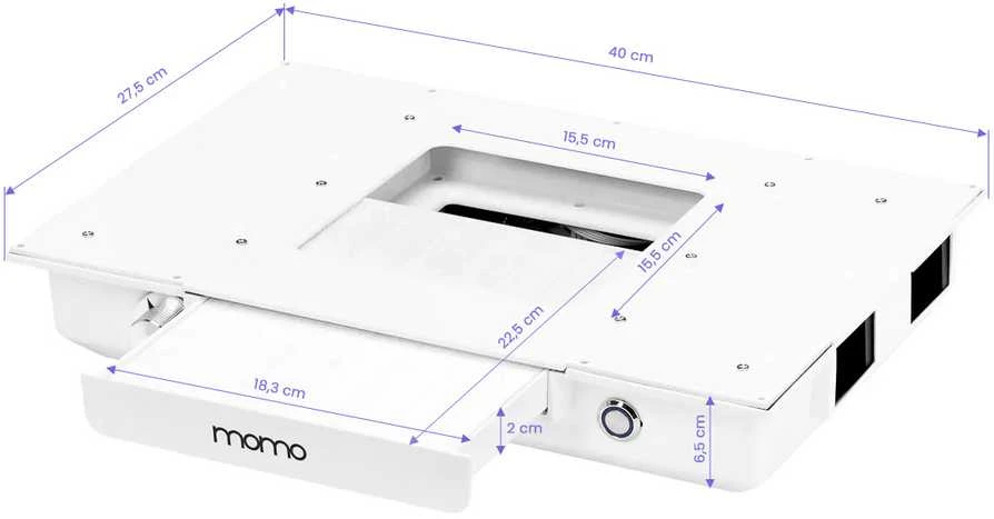 Activeshop Kosmetologinis manikiūro stalas su dulkių surinkėju MOMO 05-BL