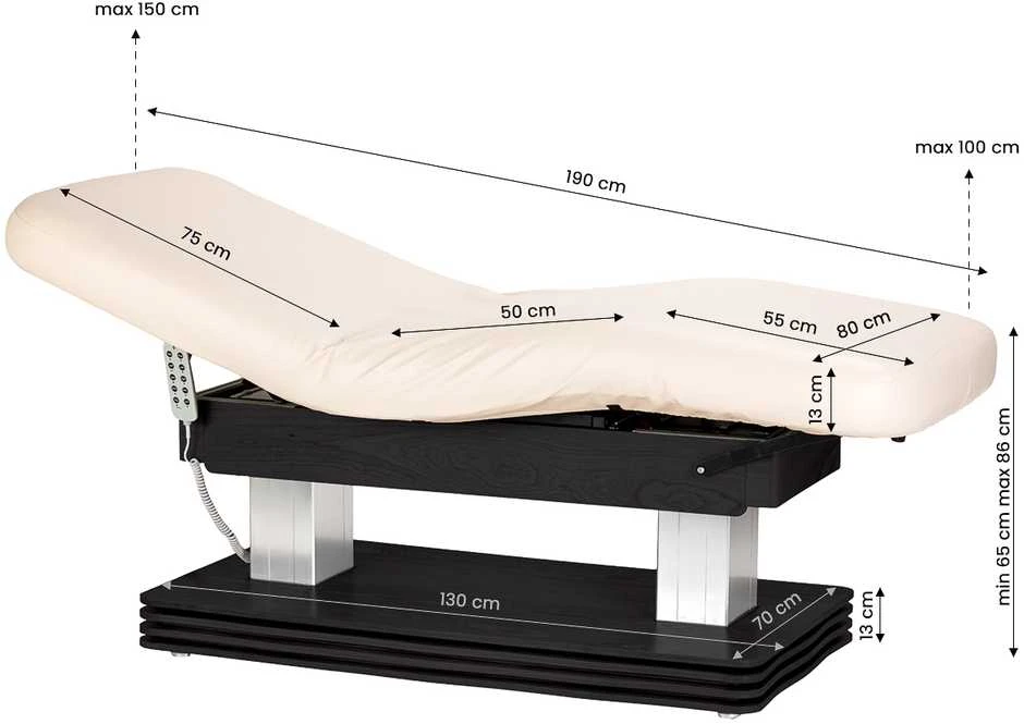 Activeshop Kosmetologinis SPA gultas Sillon Comfort cream and juodas