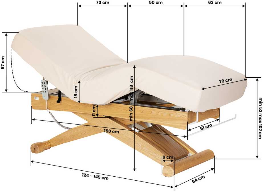 Activeshop Kosmetinė SPA lova „Sillon Siesta“ kreminės ir rudos spalvos