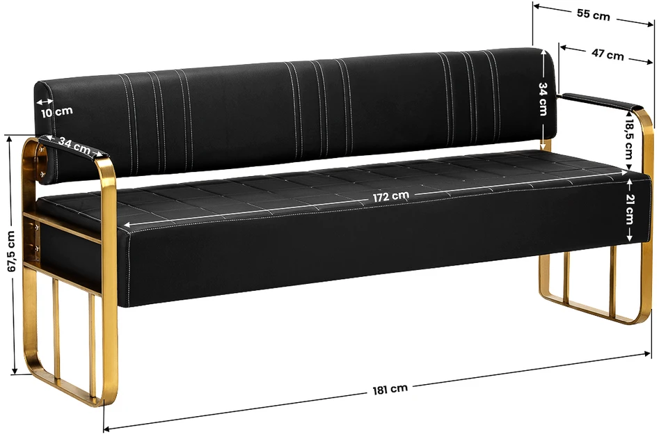 Activeshop Gabbio Avila laukiamojo sofa, aukso ir juodos spalvos