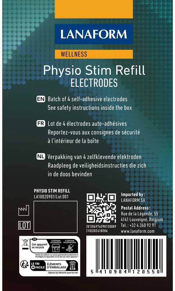Lipnūs elektrodai elektrostimuliatoriui TENS/EMS Lanaform Physio Stim