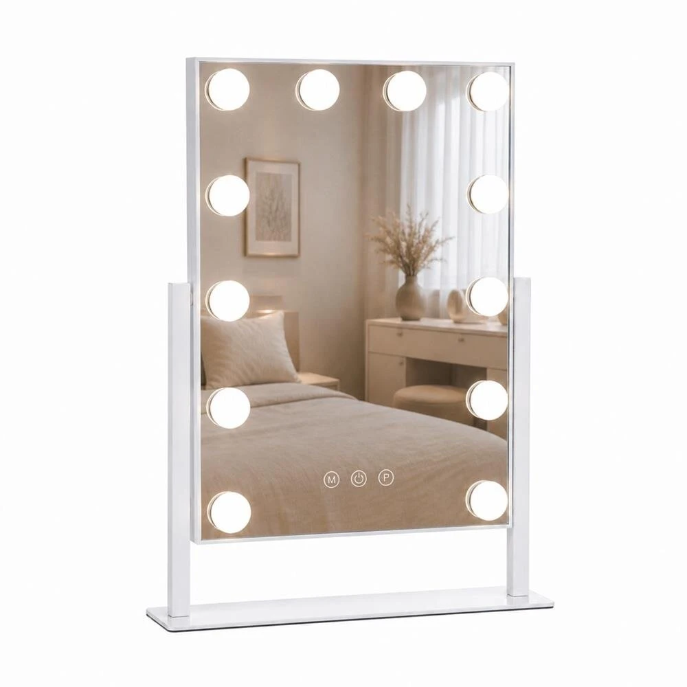 Beauty System Makiažo veidrodis su LED apšvietimu HOLLYWOOD 34x47cm