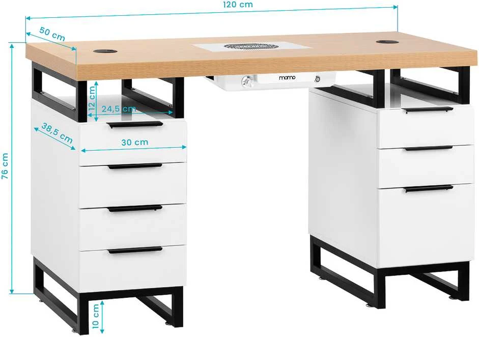 Activeshop Manikiūro stalas su dulkių ištraukėju MOMO L02