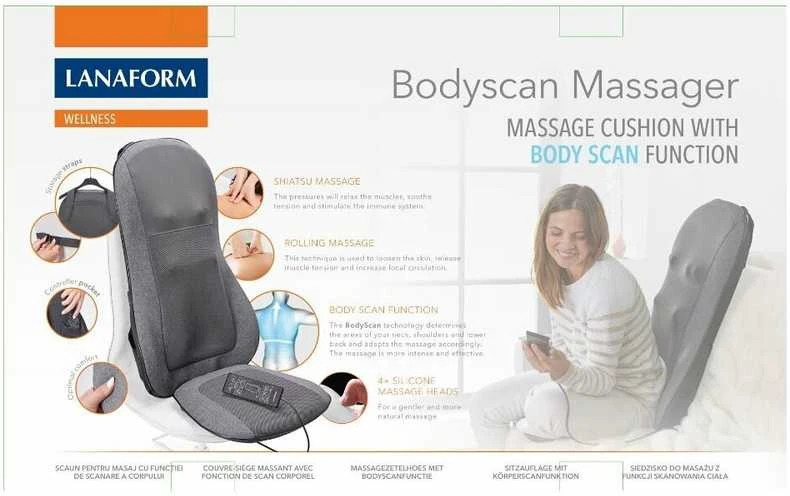 Masažinė sėdynė su kūno skenavimo funkcija Lanaform Bodyscan Massager