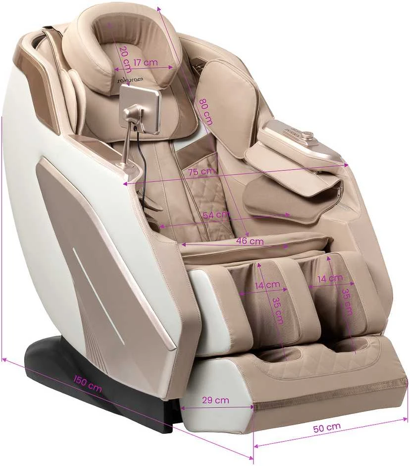 Activeshop Masažinis krėslas Sakura Prime 108 Creamy rusvai gelsvas