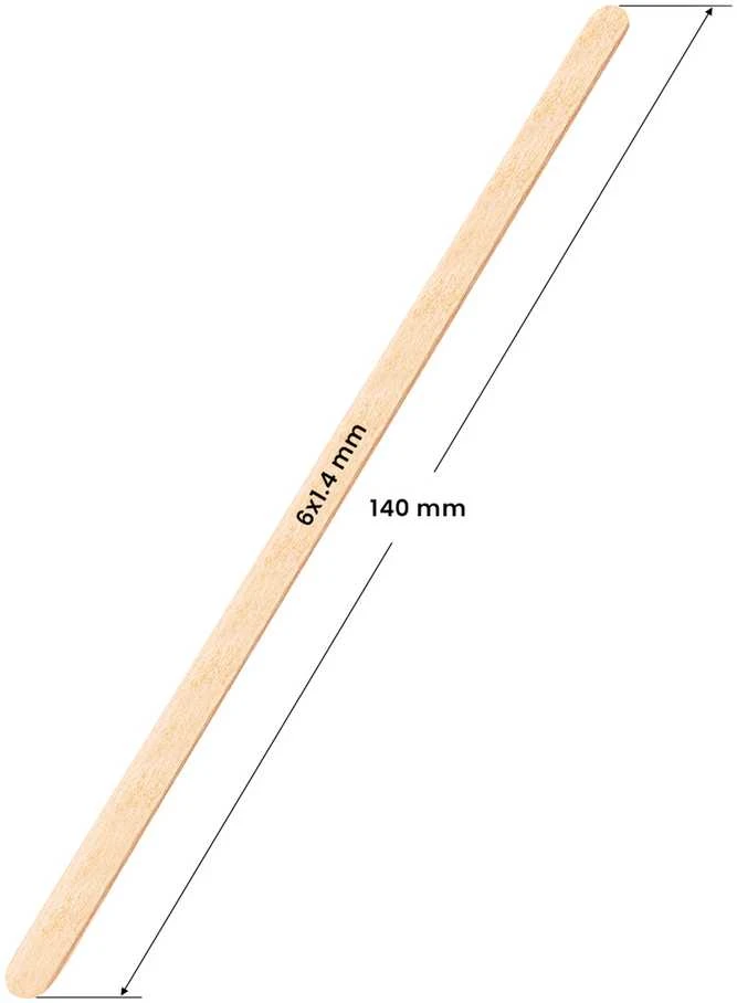 Activeshop Medinės mentelės, 140x6x1.4mm, 150vnt.