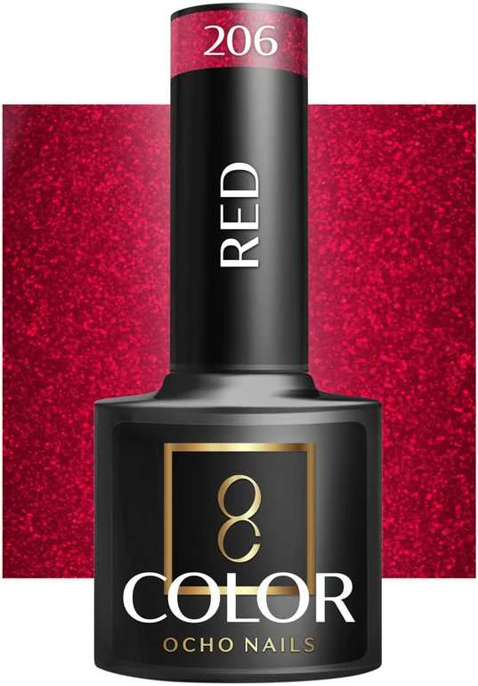 Activeshop Hibridinis nagų lakas Ocho Nails Glitter 206, 5 g