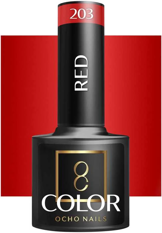 Activeshop Hibridinis nagų lakas Ocho Nails Raudona, raudonas 203, 5 g