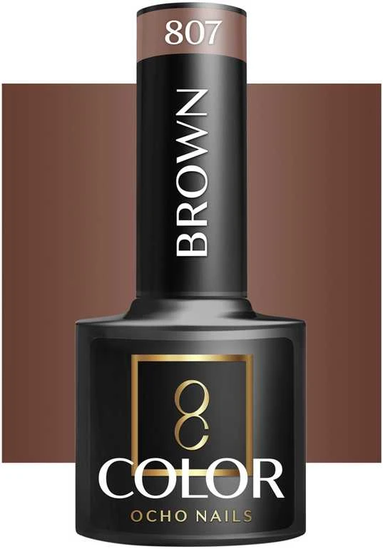 Activeshop Hibridinis nagų lakas Ocho Nails Color Brown, 807 ruda, 5 g