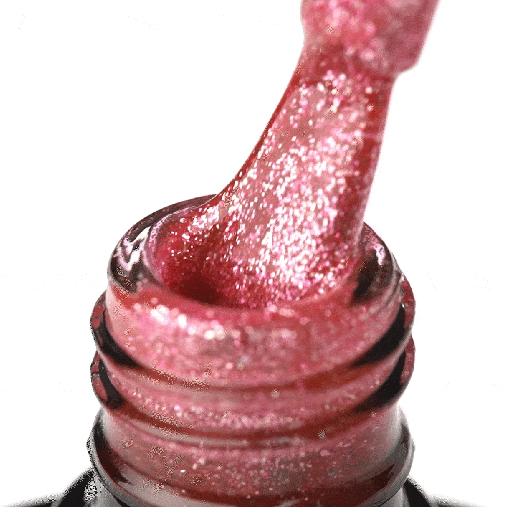 Activeshop Hibridinis nagų lakas Ocho Nails Color Glitter, G08 rožinis, 5 g
