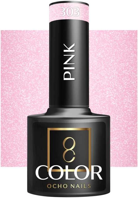 Activeshop Rožinė Hibridinis nagų lakas Ocho Nails Color Rožinė, 303 rožinis, 5 g