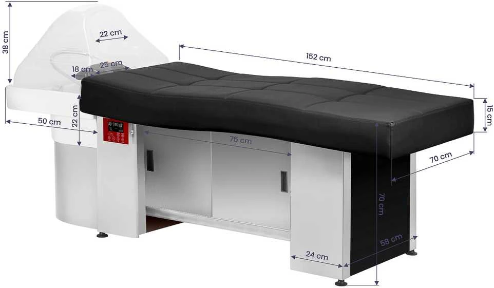 Activeshop Plaukų plovimo gultas su Head SPA funkcija Gabbiano 017B juodas