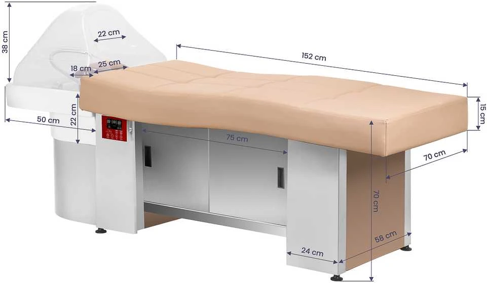 Activeshop Plaukų plovimo gultas su Head SPA funkcija Gabbiano 017B rusvai gelsvas
