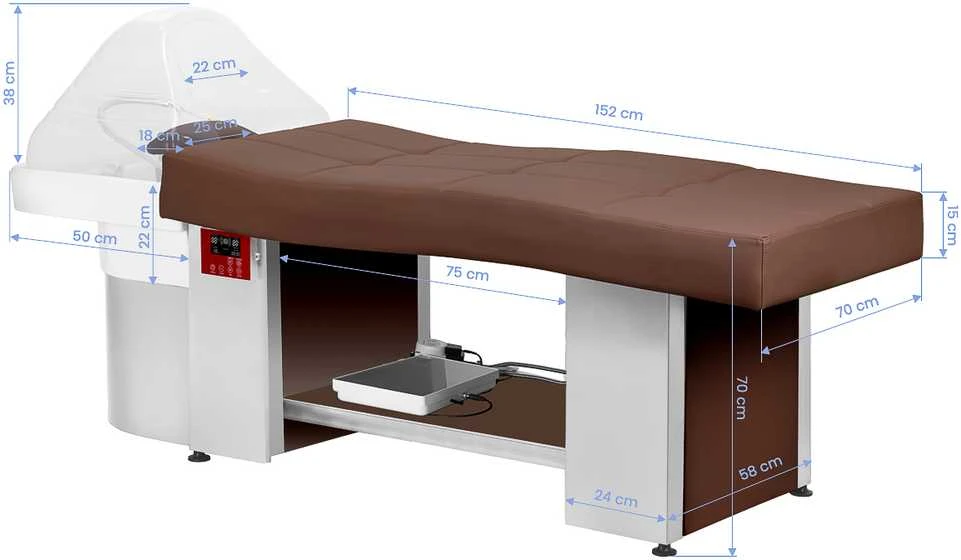 Activeshop Plaukų plovimo gultas su Head SPA funkcija Gabbiano 017 ruda