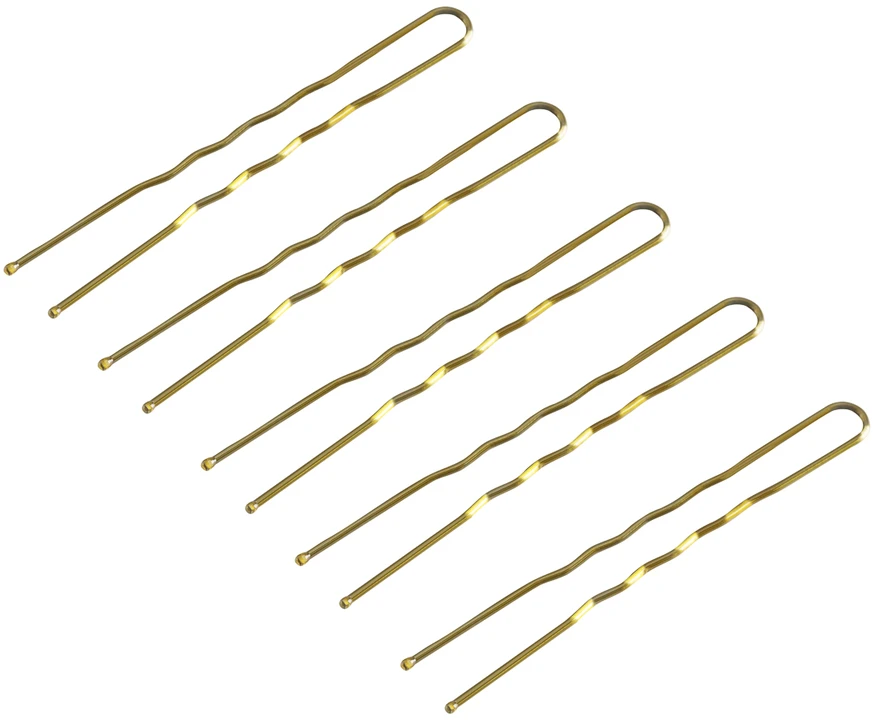 Activeshop Kirpyklų plaukų kuodeliai E-57 120 vnt. 5,6 cm aukso
