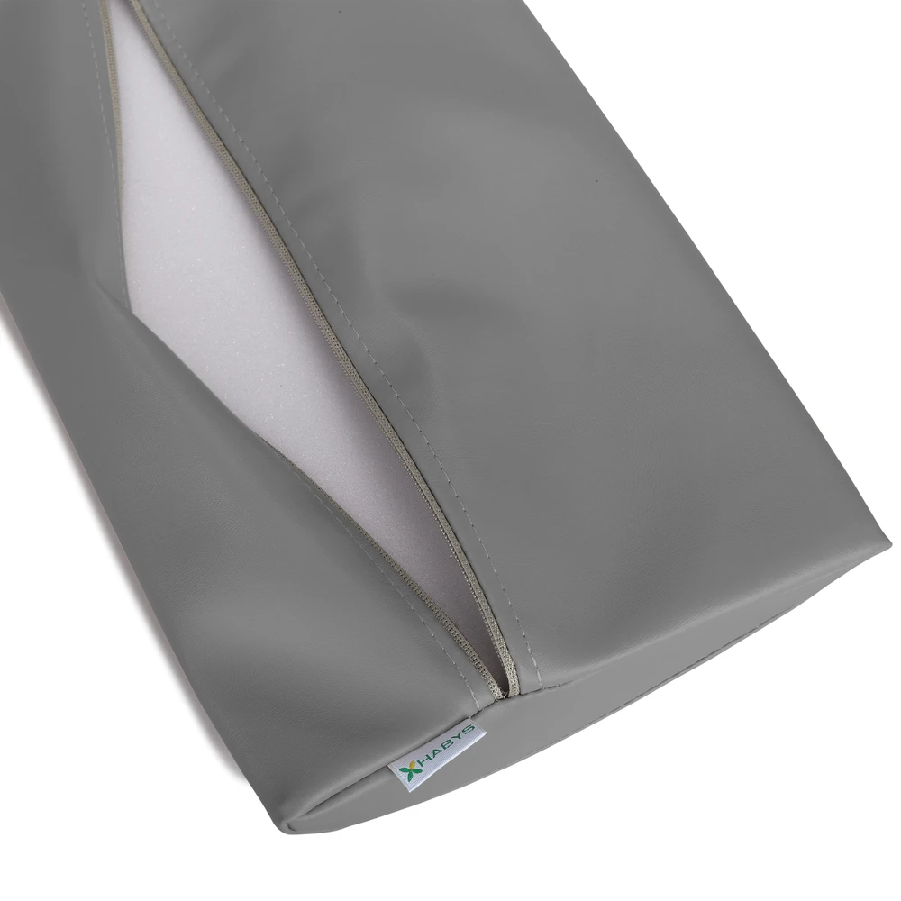 Pusapvalė juosmens masažo pagalvėlė Habys Satin Comfort 40×25×5 cm minkšta, pilka