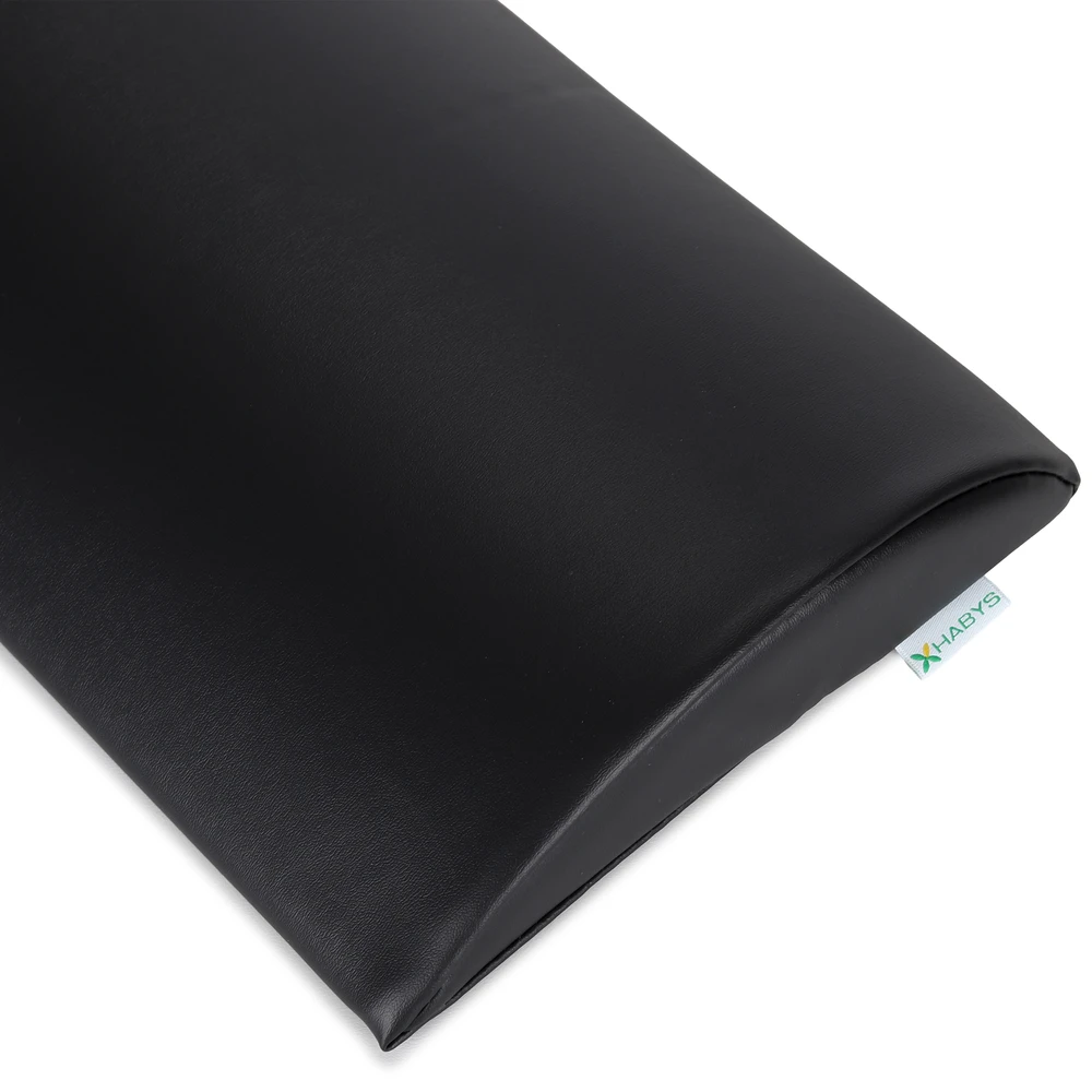 Pusapvalė juosmens masažo pagalvėlė Habys Vinyl Flex 40×25×5 cm minkšta, juoda