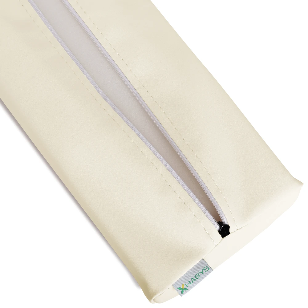 Pusapvalė masažo pagalvėlė Habys Satin Comfort 60×15×10 cm, dramblio kaulo spalvos