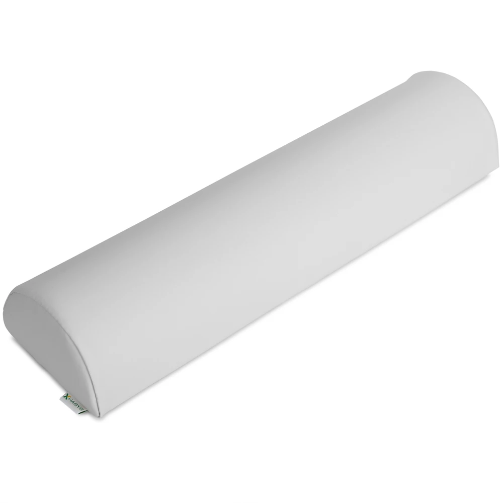 Pusapvalė masažo pagalvėlė Habys Satin Comfort 60×15×10 cm, šviesiai pilka