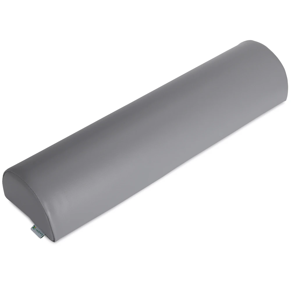 Pusapvalė masažo pagalvėlė Habys Vinyl Flex 60×15×10 cm, pilka