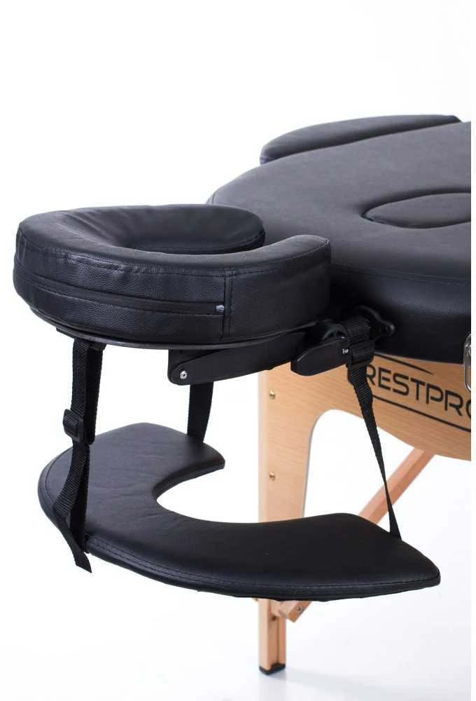 Restpro Sulankstomas masažo stalas Classic Oval 3 (Juodas)