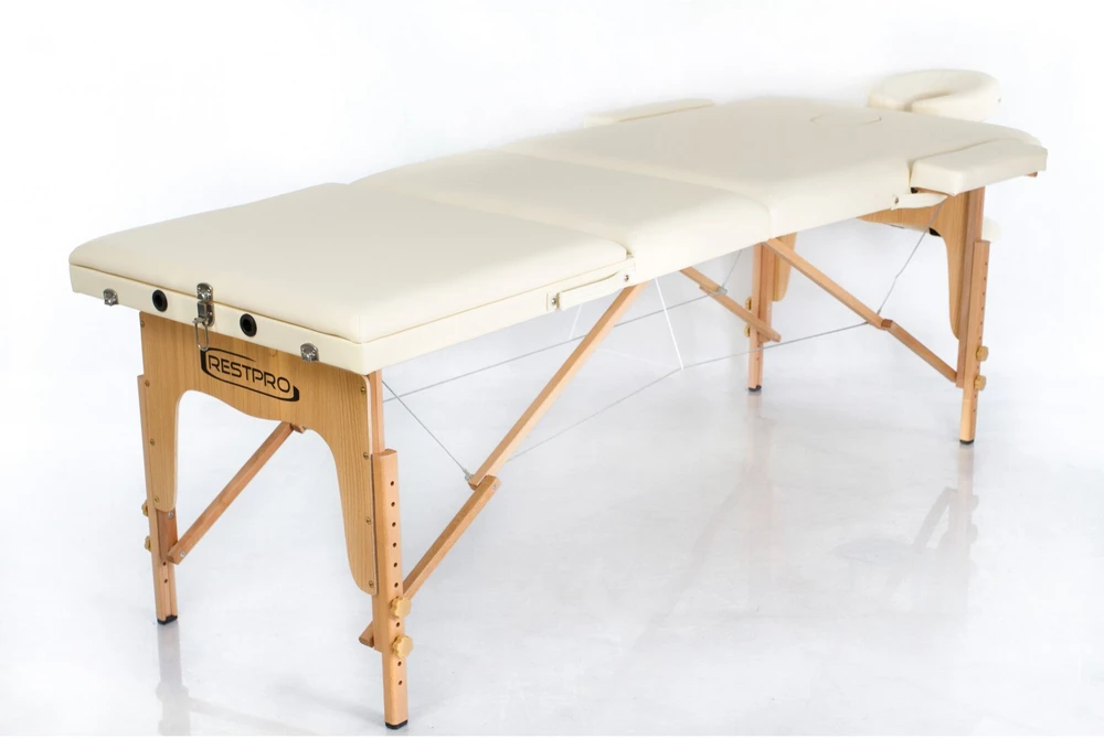 Restpro Sulankstomas masažo stalas Classic 3 (Kreminis)