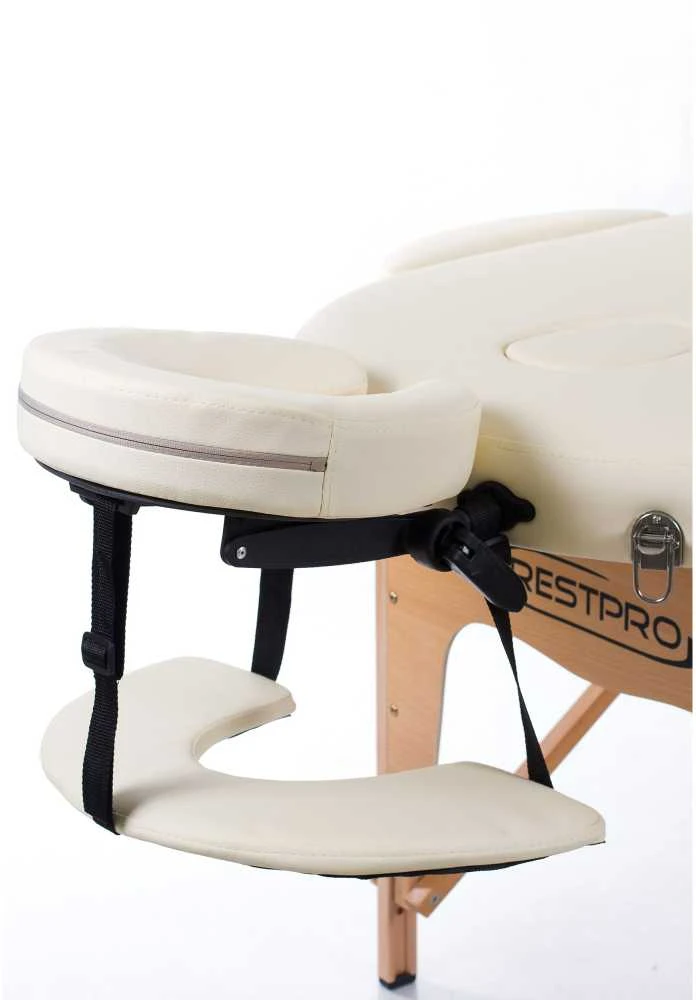 Restpro Sulankstomas masažo stalas Classic Oval 3 (Kreminis)