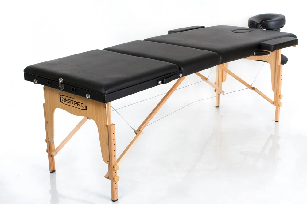 Restpro Sulankstomas masažo stalas Classic 3 (Juodas)