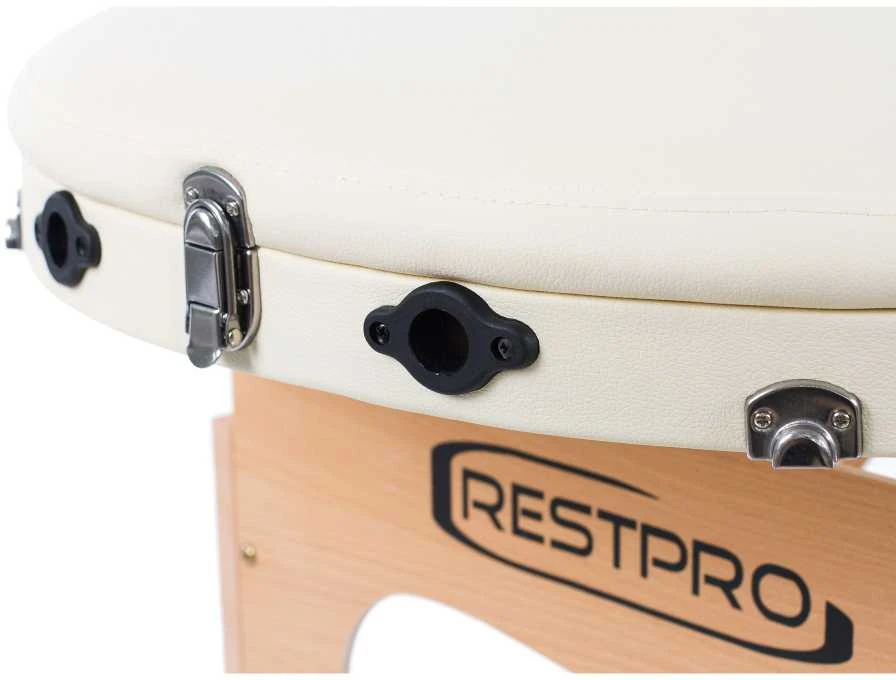 Restpro Sulankstomas masažo stalas Classic Oval 3 (Kreminis)