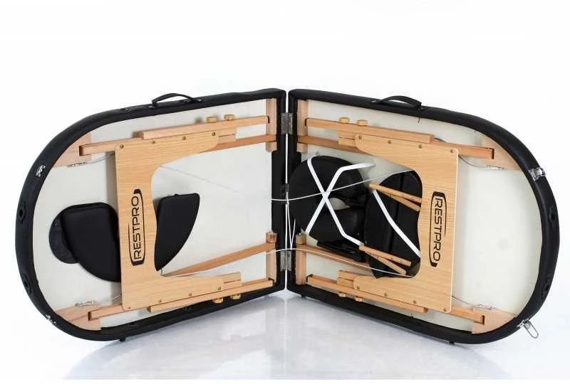 Restpro Sulankstomas masažo stalas Classic Oval 2 (Juodas)