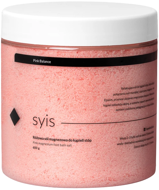 Activeshop Rožinė magnio pėdų vonelės druska SYIS Rožinė Balance 600 g