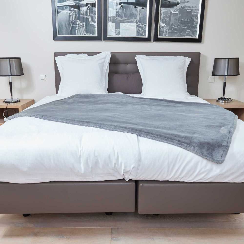 Elektrinė antklodė Lanaform Cocoon Plaid Ultra-soft Pilkas 160×120cm