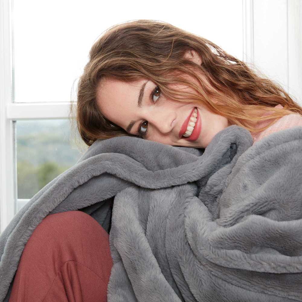 Elektrinė antklodė Lanaform Cocoon Plaid Ultra-soft Pilkas 160×120cm