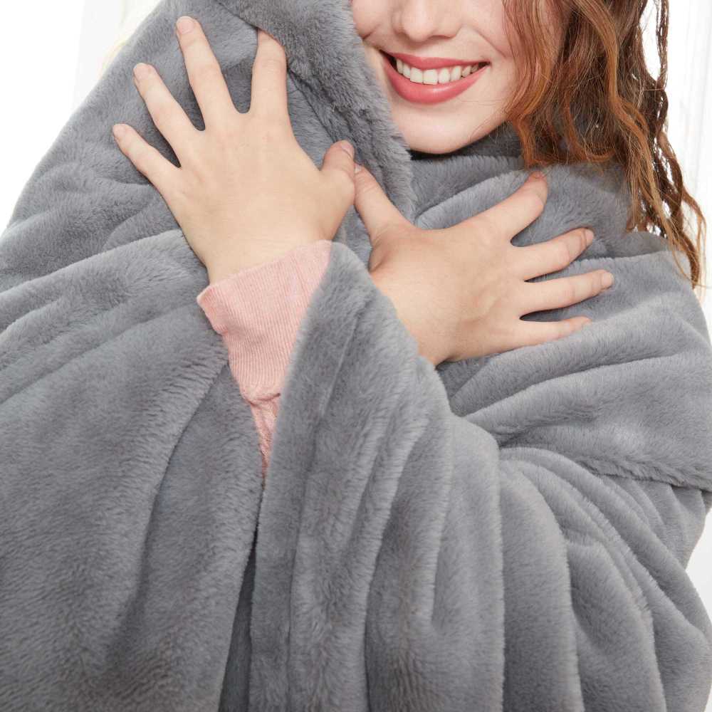Elektrinė antklodė Lanaform Cocoon Plaid Ultra-soft Pilkas 160×120cm