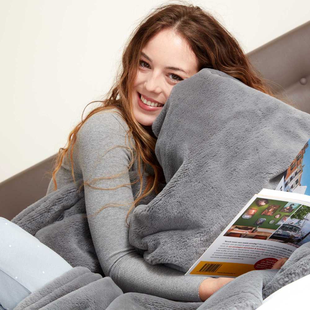 Elektrinė antklodė Lanaform Cocoon Plaid Ultra-soft Pilkas 160×120cm
