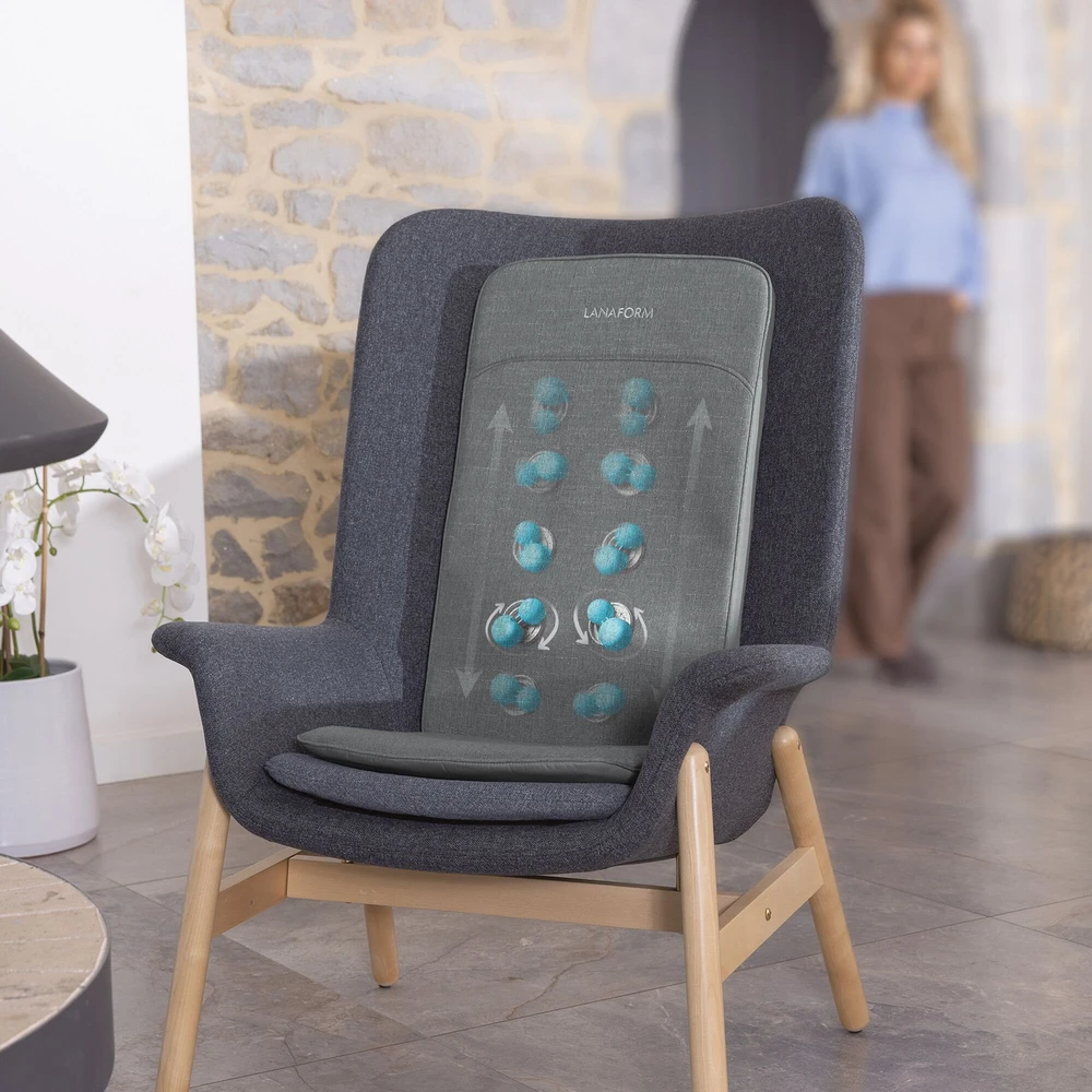 Šildoma masažinė sėdynė Lanaform CozyShiatsu, pilka