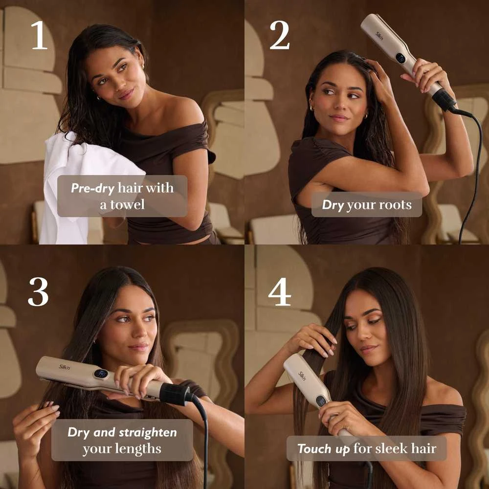 Inovatyvus plaukų džiovinimo, tiesinimo ir formavimo prietaisas Silk'n SilkyAir Trinity 3-in-1