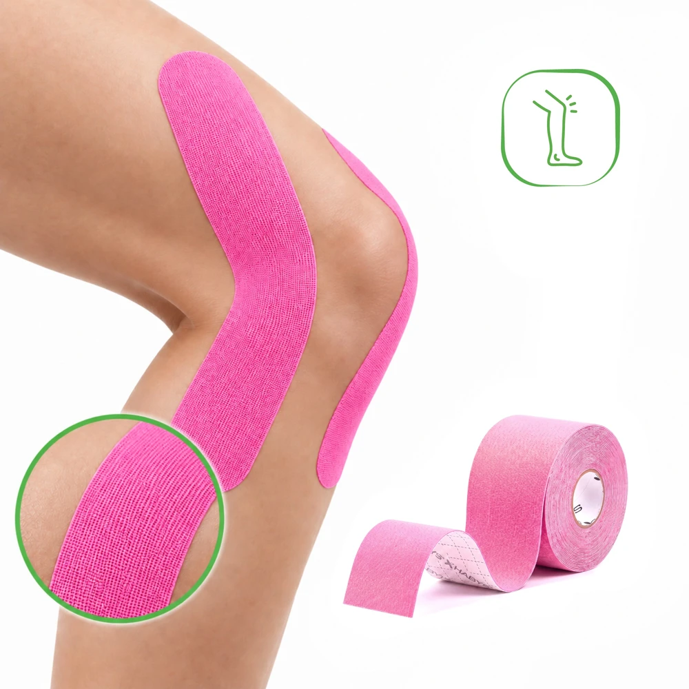 Sporto ir reabilitacijos kinezio juosta (kineziologinis teipas) Habys Standard Elastic 5 cm × 5 m, rožinė