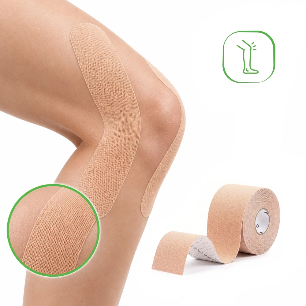 Sporto ir reabilitacijos kinezio juosta (kineziologinis teipas) Habys Standard Elastic 5 cm × 5 m, smėlio