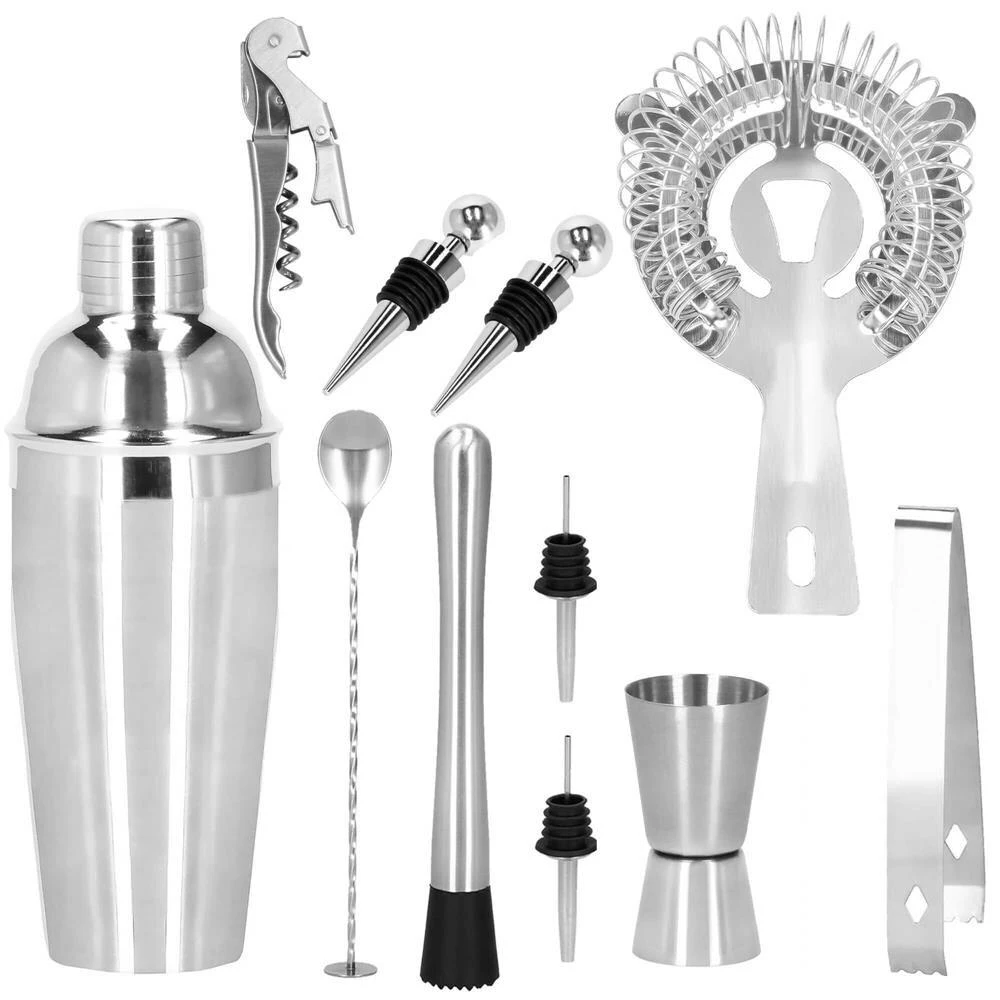 Springos Kokteilių gaminimo rinkinys su bambuko stovu PROFESSIONAL SET, 750ml 12vnt. MAXI