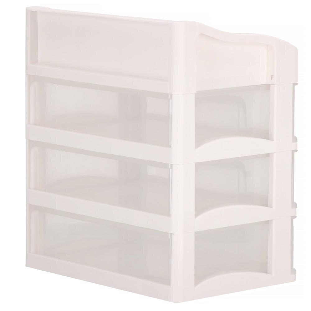 Springos Kosmetikos priemonių dėžutė BEAUTY BOX 3 DRAWERS OPEN CREAM