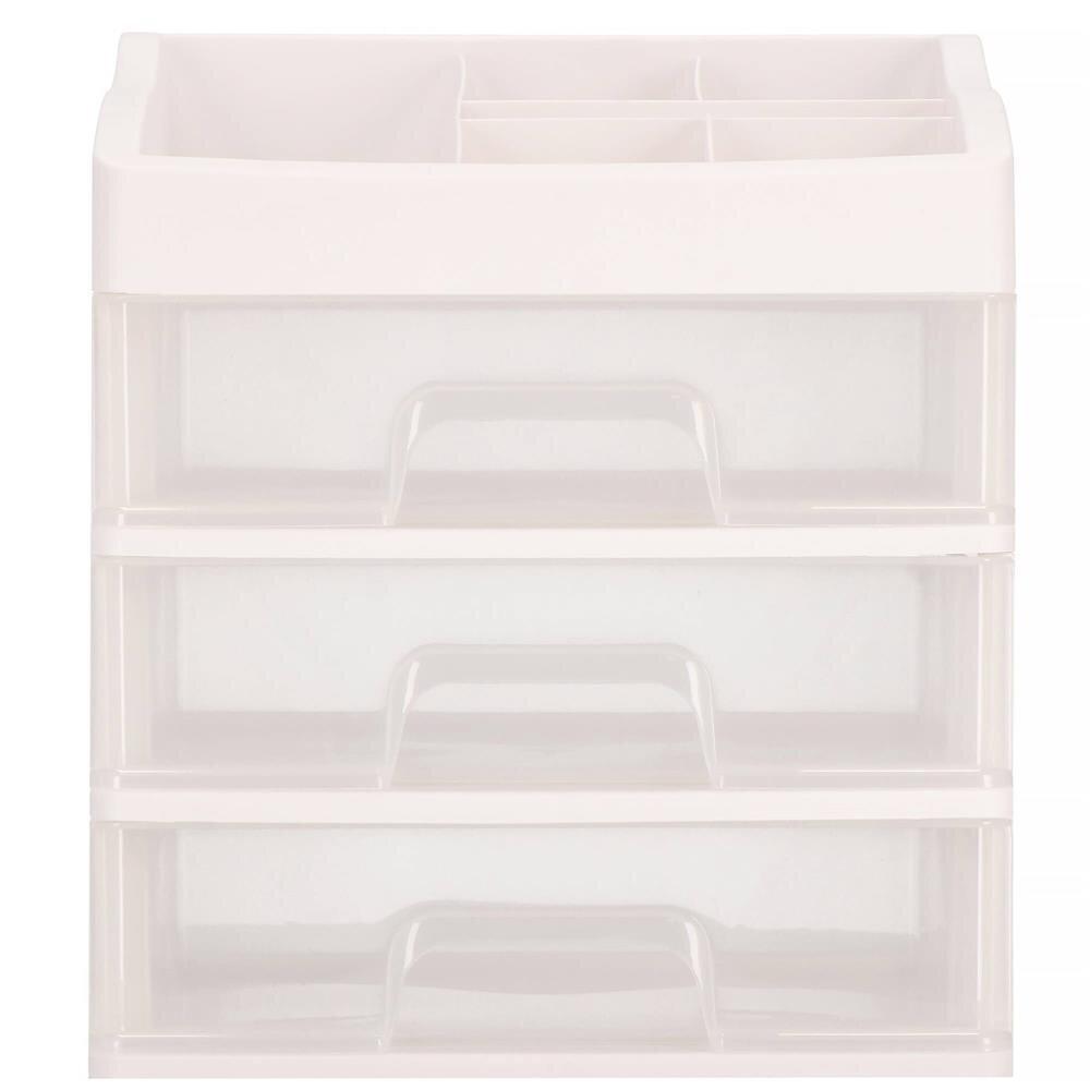 Springos Kosmetikos priemonių dėžutė BEAUTY BOX 3 DRAWERS OPEN CREAM