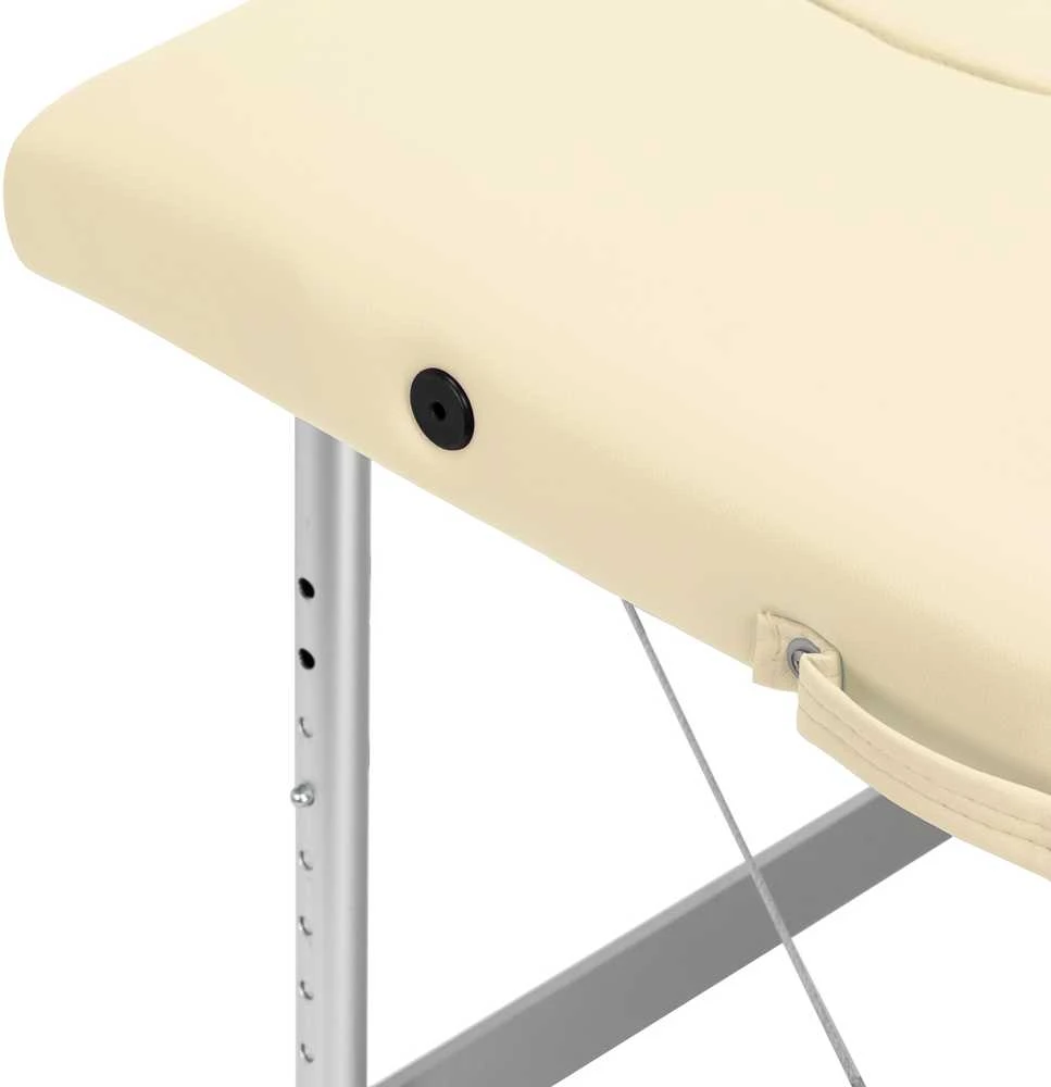 Activeshop Sulankstomas aliuminis masažo stalas Balance 2 segmentų kreminės spalvos