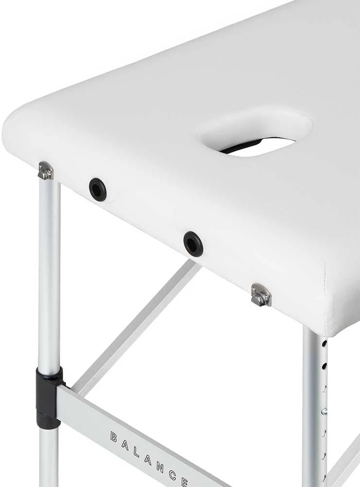 Activeshop Sulankstomas aliuminis masažo stalas Balance 3 segmentų baltas