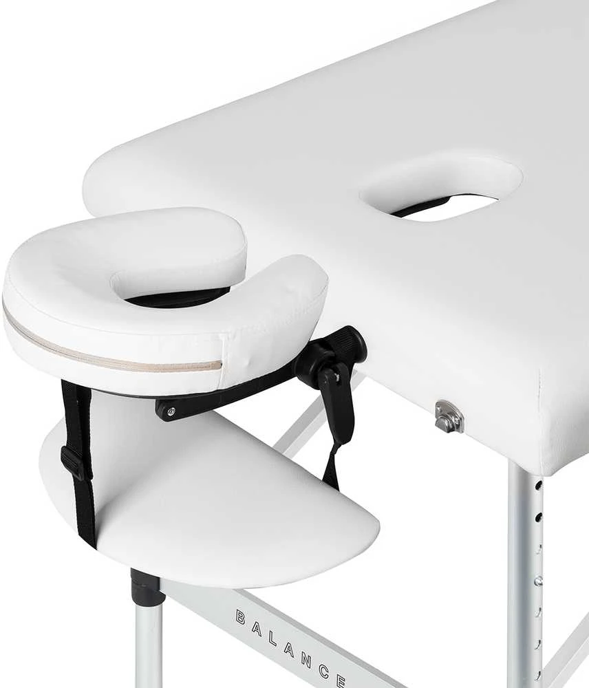 Activeshop Sulankstomas aliuminis masažo stalas Balance 3 segmentų baltas