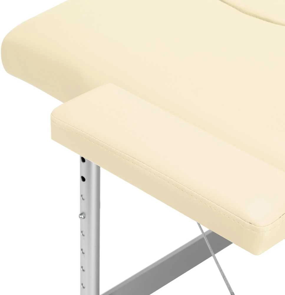 Activeshop Sulankstomas aliuminis masažo stalas Balance 2 segmentų kreminės spalvos