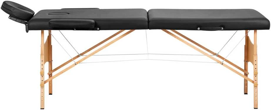 Activeshop Sulankstomas medinis masažo stalas Balance 2 segmentų juodas